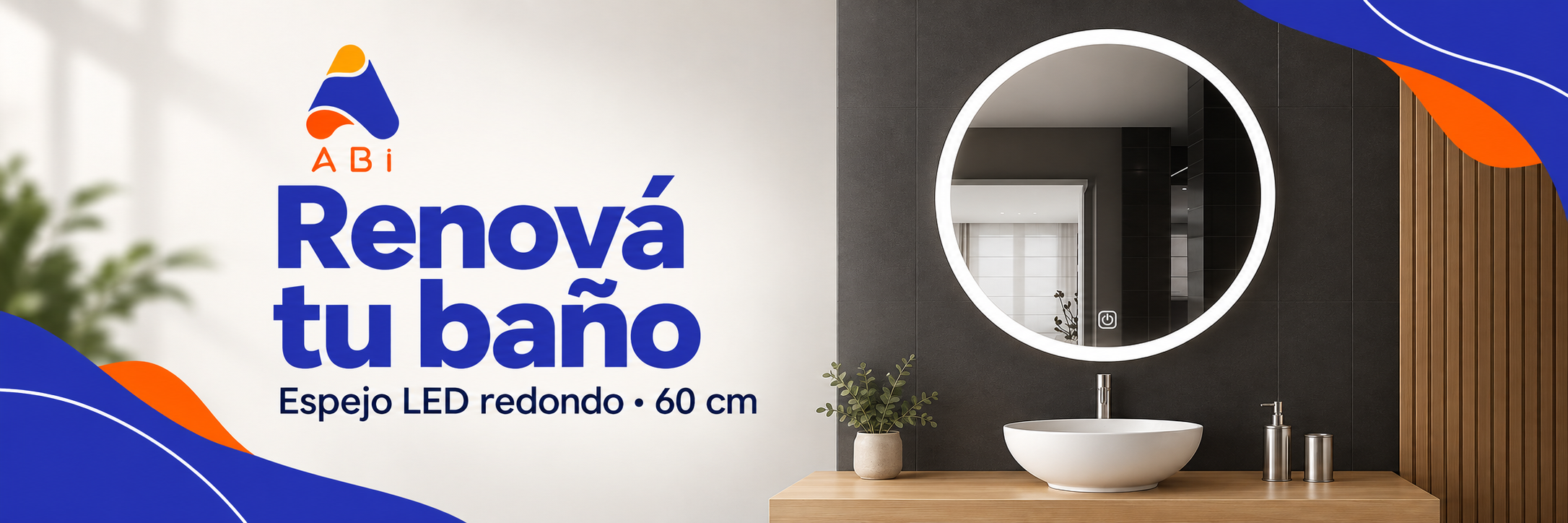 ABi — Renová tu baño. Espejo LED redondo · 60 cm.